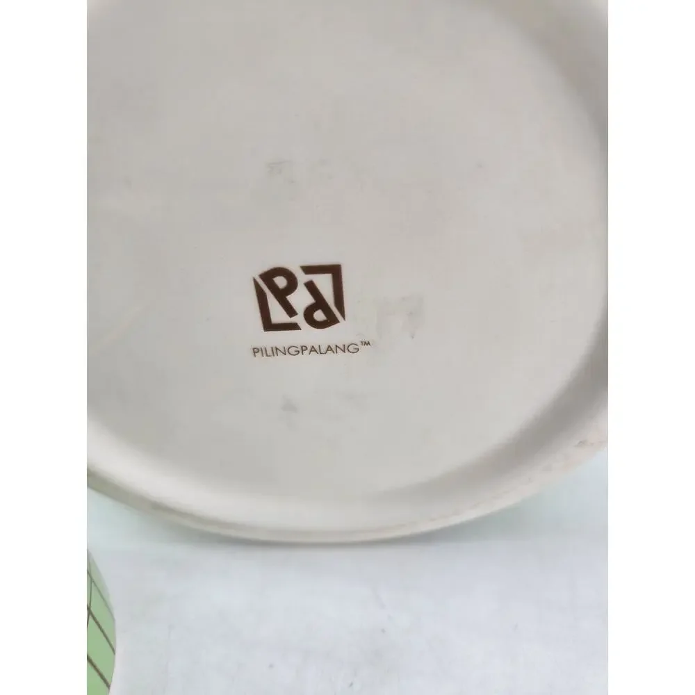 Piling Palang Tea Caddy Green Flora Modern Ceramic Minimalist Japandi Canister